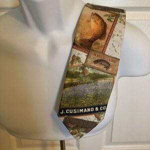 VTG Lodge Fishing Outdoors Necktie Ralph Marlin